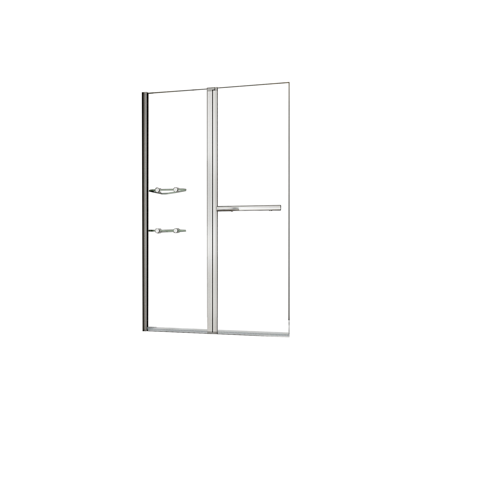 Mampara de Bañera Abatible Giratoria Vidrio Templado 6 mm Rectangular con 2 Repisas y un Toallero,Cromado,(99.5-100)X140cm