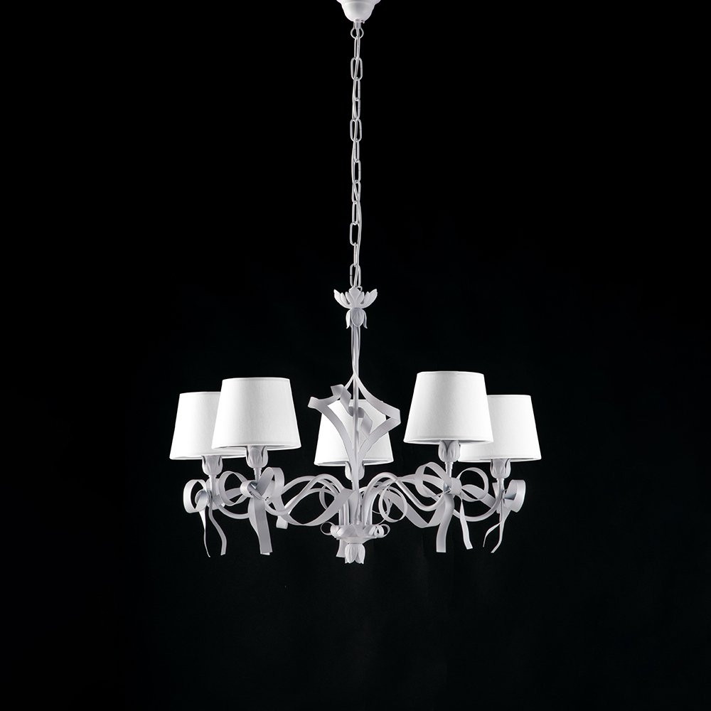 Dónde Araña Shabby Chic Lucy Blanco 5 Luces Lámparas