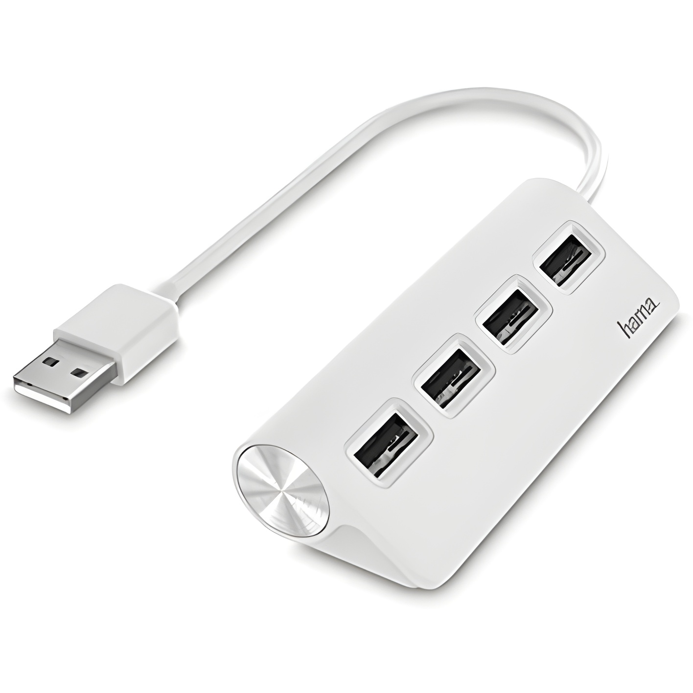 Hama USB HUB con 4 Puertos (Concentrador USB con rápida Transferencia de Datos, Adaptador multipuertos USB. 4 en 1) Blanco
