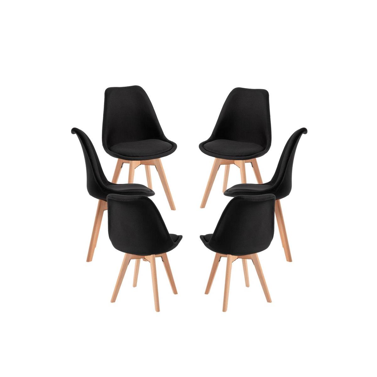 Regalos Miguel - Packs Sillas Comedor - Pack 6 Sillas Synk Tela - Negro