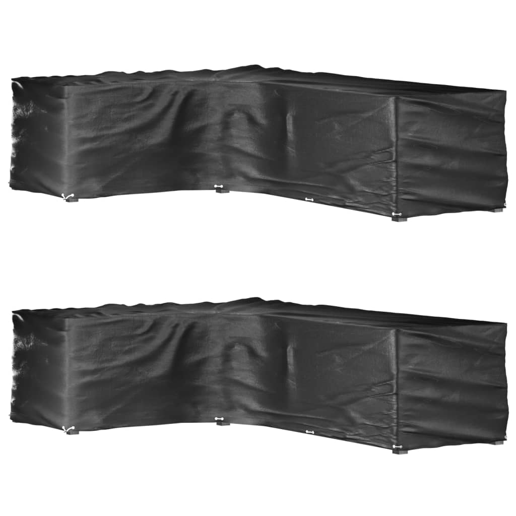 vidaXL Fundas muebles jardín forma de L 2 uds en dimensiones 215x215x70 cm/210x260x80 cm/250x250x70 cm y más | almacenamiento funcional diseño moderno para baño dormitorio sala