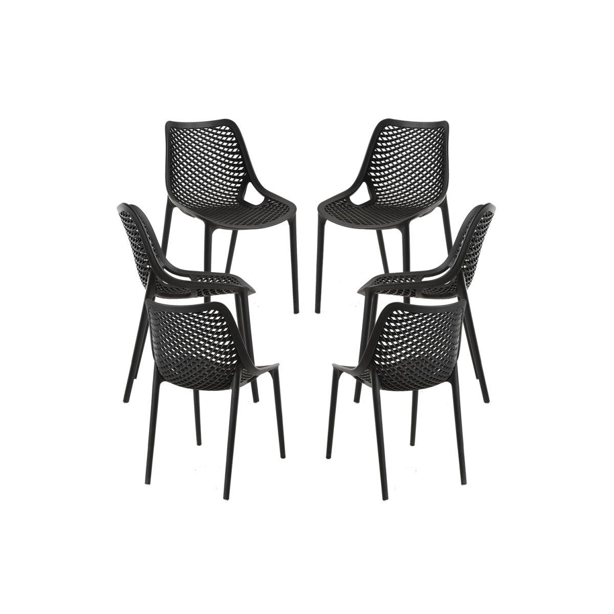 Regalos Miguel - Packs Sillas Jardín - Pack 6 Sillas Kusin - Negro