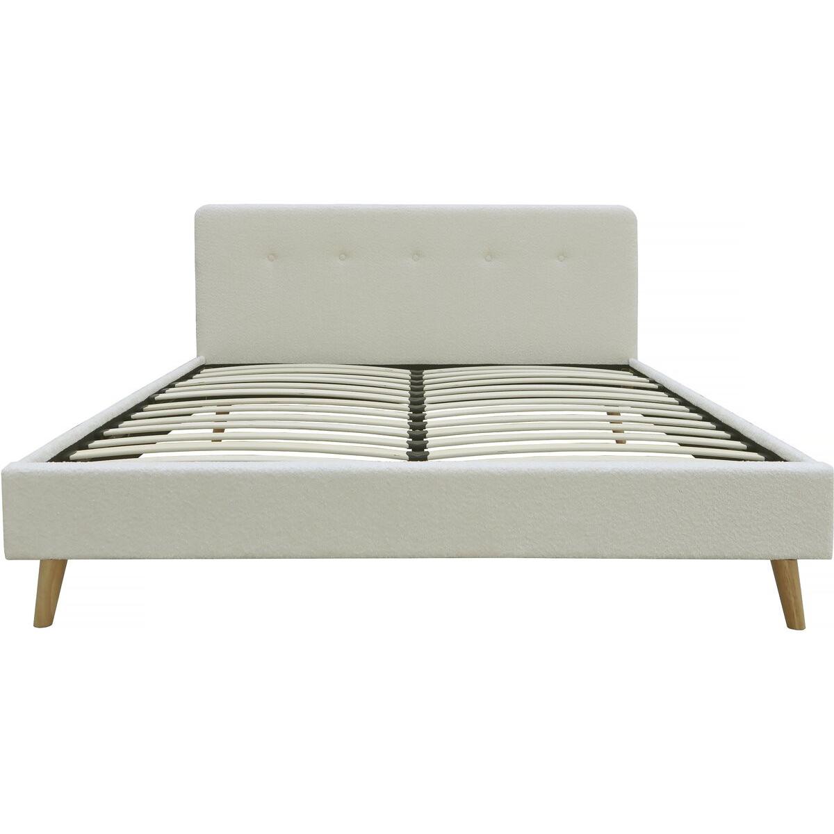 Habitat y Jardin - Nemo" cama de tela bouclette 140x190 - Crema