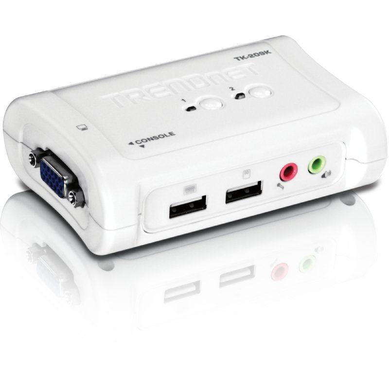 Conmutador KVM TRENDnet TK-209K/ 2PC con 1 sólo teclado y ratón