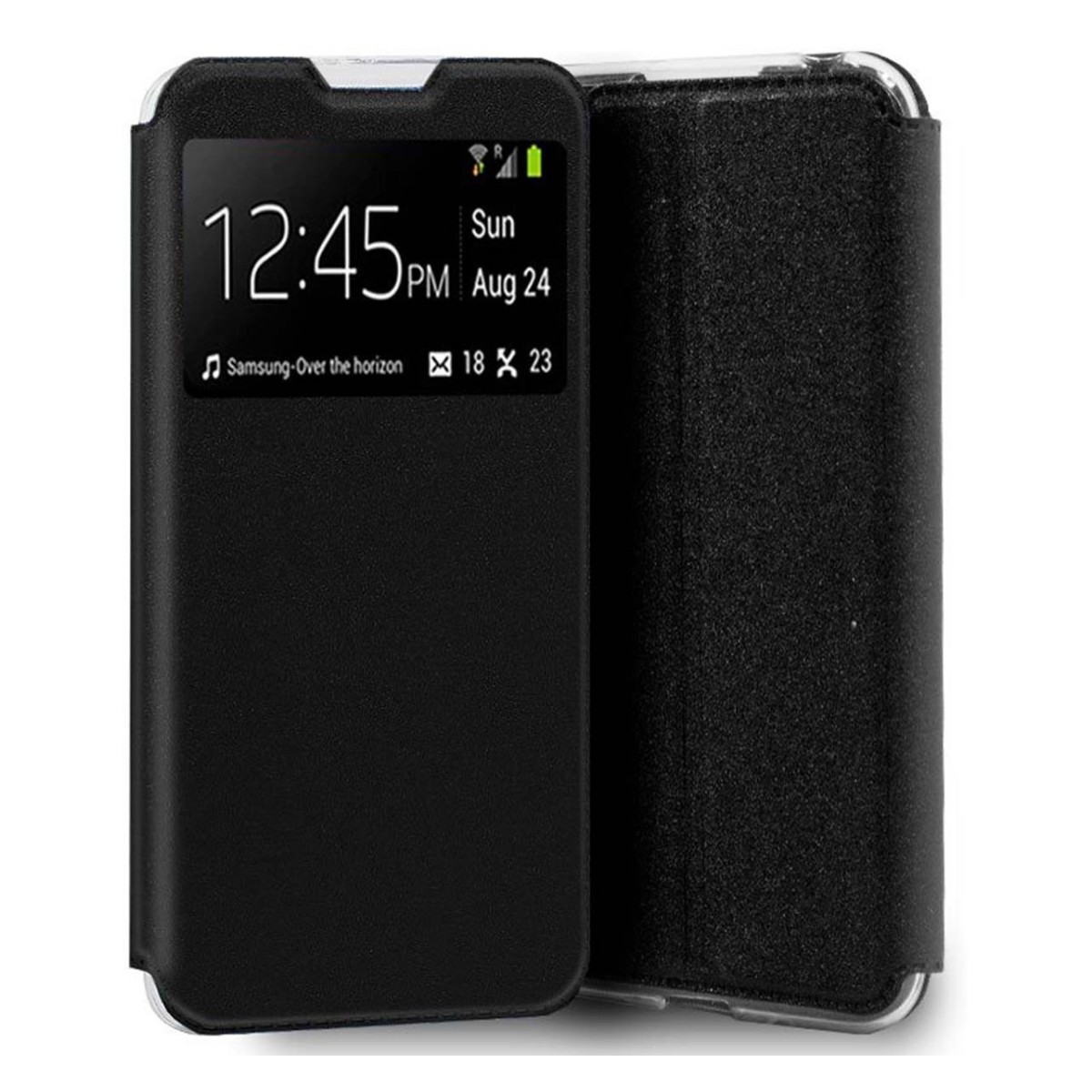 Tumundosmartphone Funda Libro Soporte con Ventana para Xiaomi Redmi 9A / 9AT color Negra
