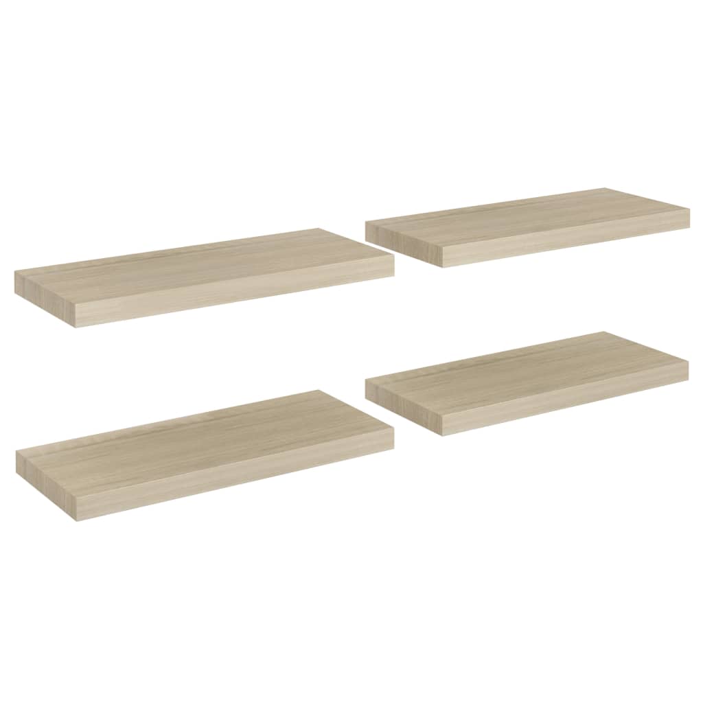 vidaXL Estante flotante de pared 4 uds MDF 60x23,5x3,8 cm Blanco brillante, negro brillante, gris brillante Mueble Almacenaje Estantería para Oficina, Estudio, Dormitorio Estantería/Librería/ mueble de Almacenamiento