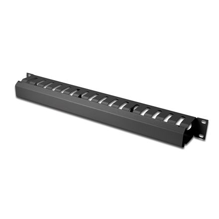 Digitus | Placa trasera desmontable para jaula de gestión de cables de 1U | DN-97617 | Negro | Para montaje en rieles de perfil de 483 mm (19")