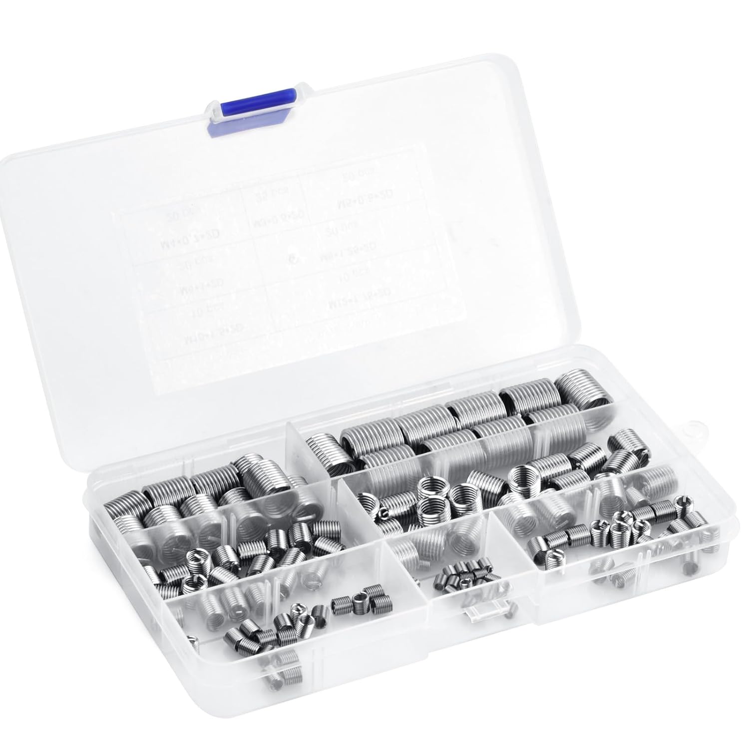 125 Piezas Reparación de Rosca de Alambre de 304 Acero Inoxidable, M3 M4 M5 M6 M8 M10 M12 Helicoil Insertos de Rosca en Espiral, Insertos Roscados, Reparación Insertos de Rosca de Helicoil Tornillo
