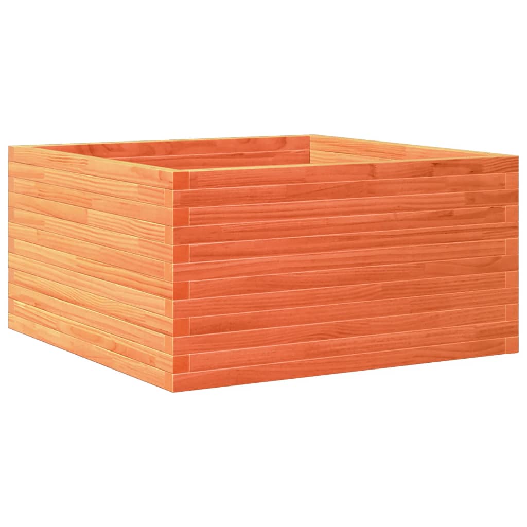 vidaXL Jardinera de madera de pino impregnada 90x90x46 cm Color Pino natural,  Blanco,  Marrón cera y mas