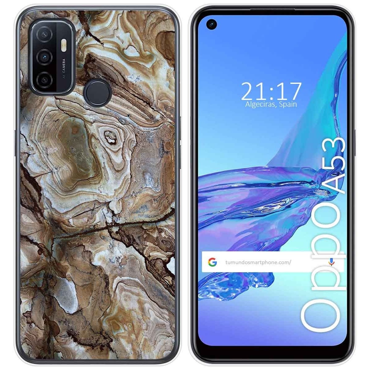 Tumundosmartphone Funda Gel Tpu para Oppo A53 / A53s diseño Mármol 14 Dibujos