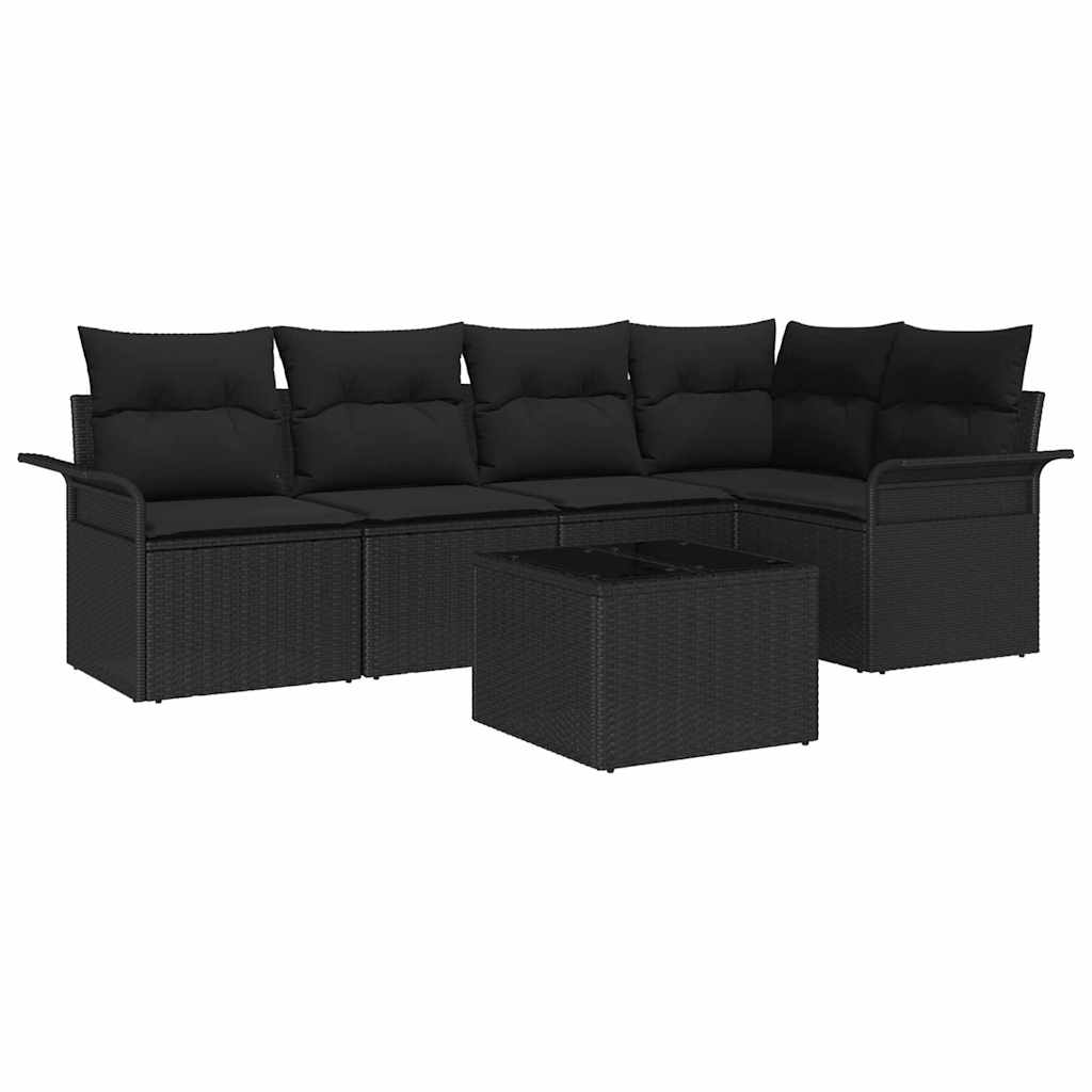 vidaXL Conjunto de sofá de jardín con cojín 6 pcs ratán sintético