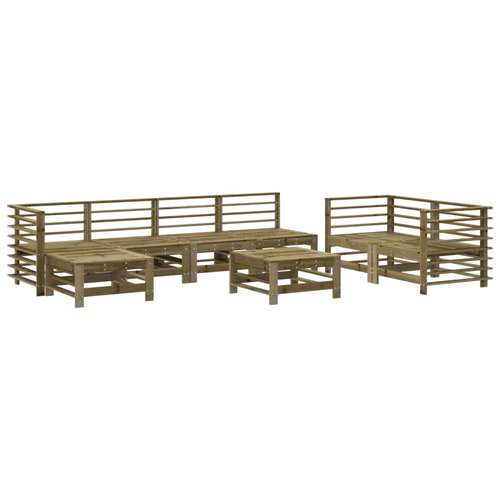 vidaXL Juego de muebles de jardín 8 pzas madera de pino impregnada