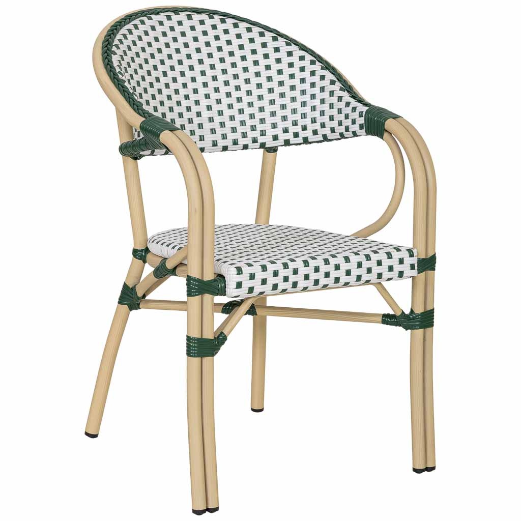 Wonderlust Deco - Silla de ratán sintético verde 56x60x85cm Verde 56x60x85h cm