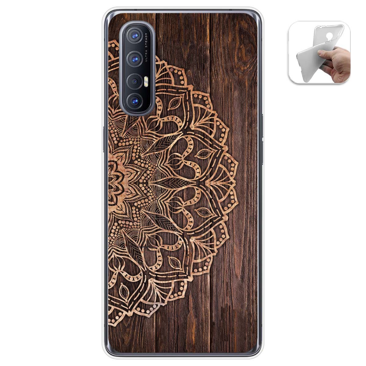 Tumundosmartphone Funda Gel Tpu para Oppo Find X2 Neo diseño Madera 06 Dibujos