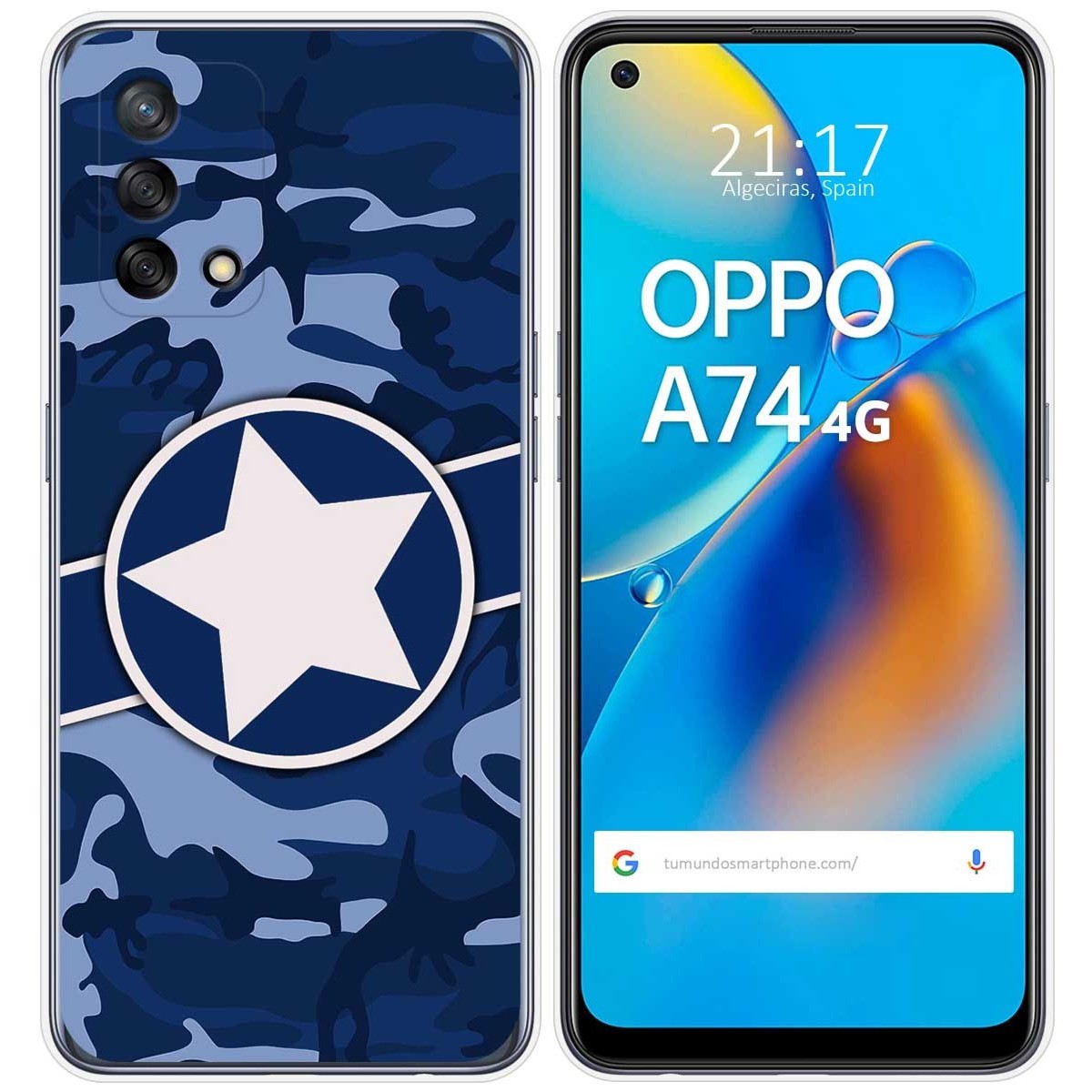 Tumundosmartphone Funda Gel Tpu para Oppo A74 4G diseño Camuflaje 03 Dibujos