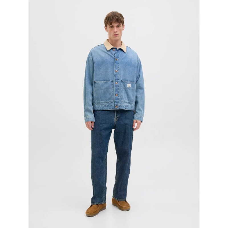 Jack & Jones - Vaquero Hombre Largo (L-34) - Azul Desgastado Original (Loose Fit)
