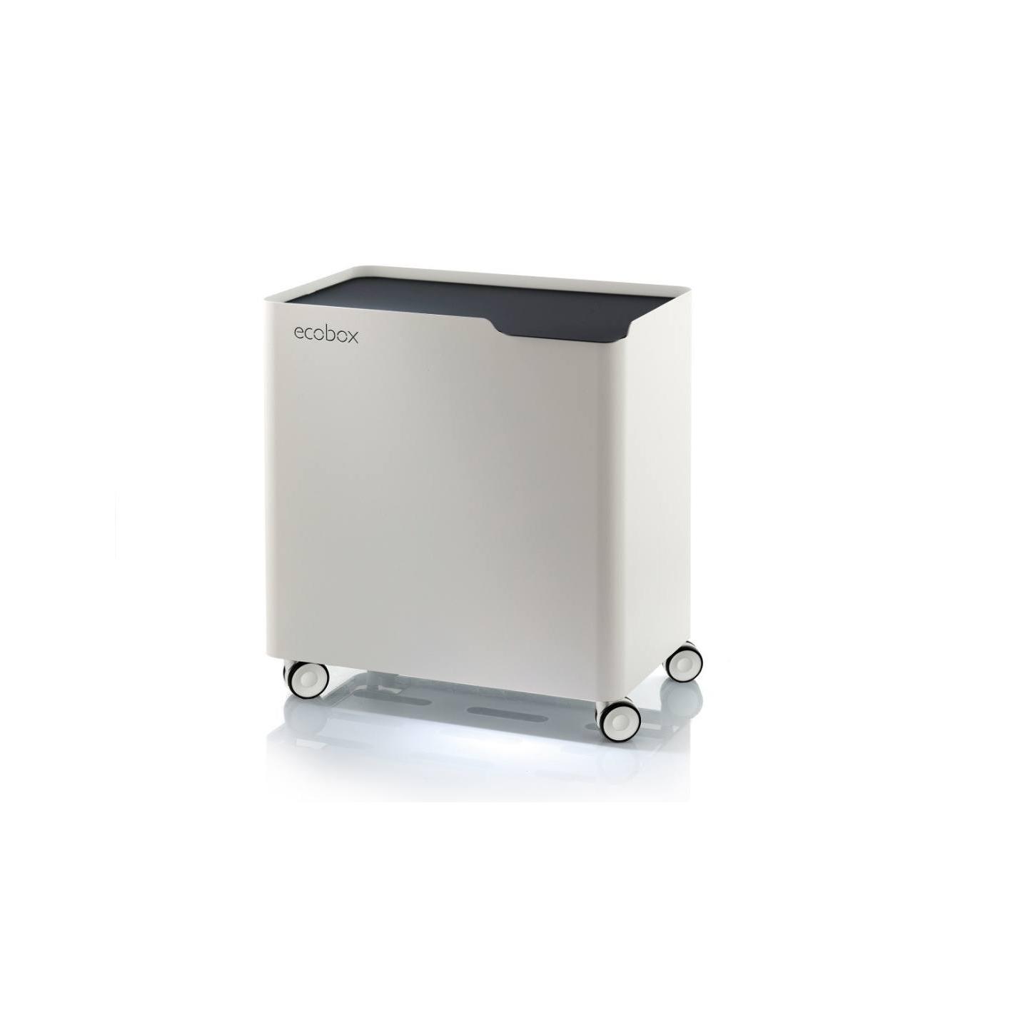 DON HIERRO - Cubo de basura reciclaje ECOBOX, con ruedas y cierre suave, 60 litros-