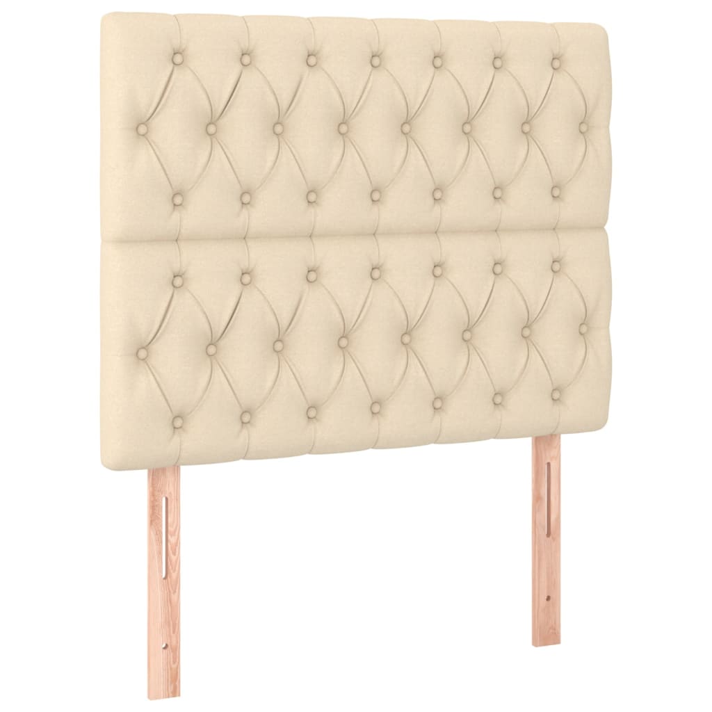 vidaXL Cabecero de cama de tela color crema 90x7x118/128 cm