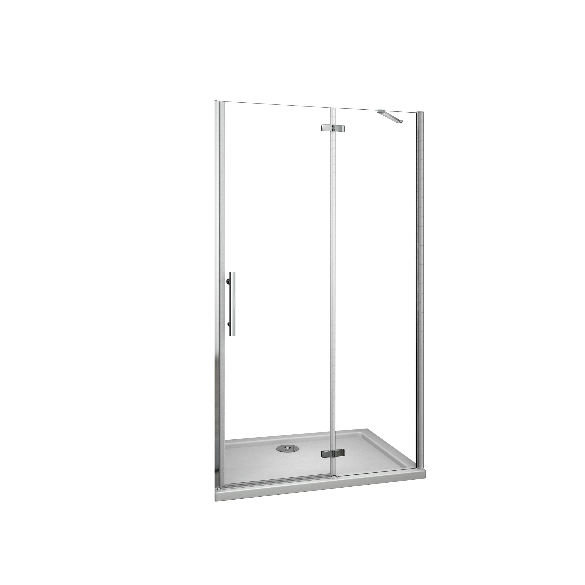 Mampara de Ducha Frontal Abatible,Perfil Cromado,Vidrio Antical 6mm,(977-1007)x1900mm