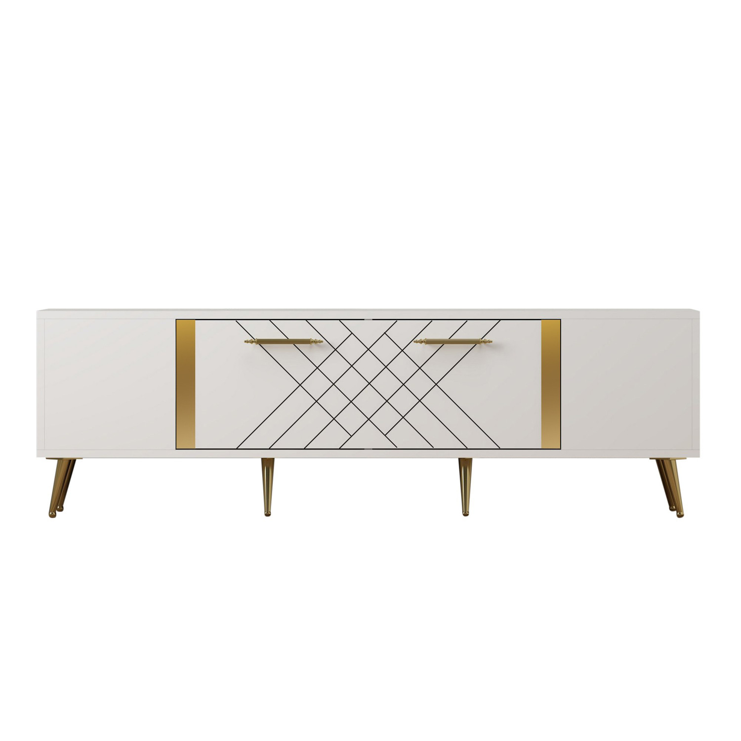 Habitat y Jardin - Soporte de TV de madera "Detas" - 150 x 35 x 48 cm - Oro