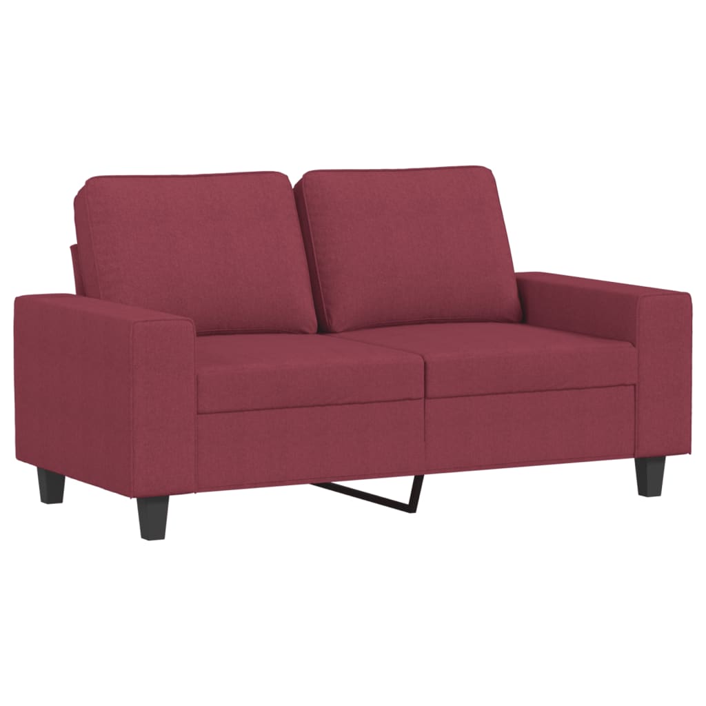 vidaXL Sofá de 2 plazas de tela rojo tinto 120 cm