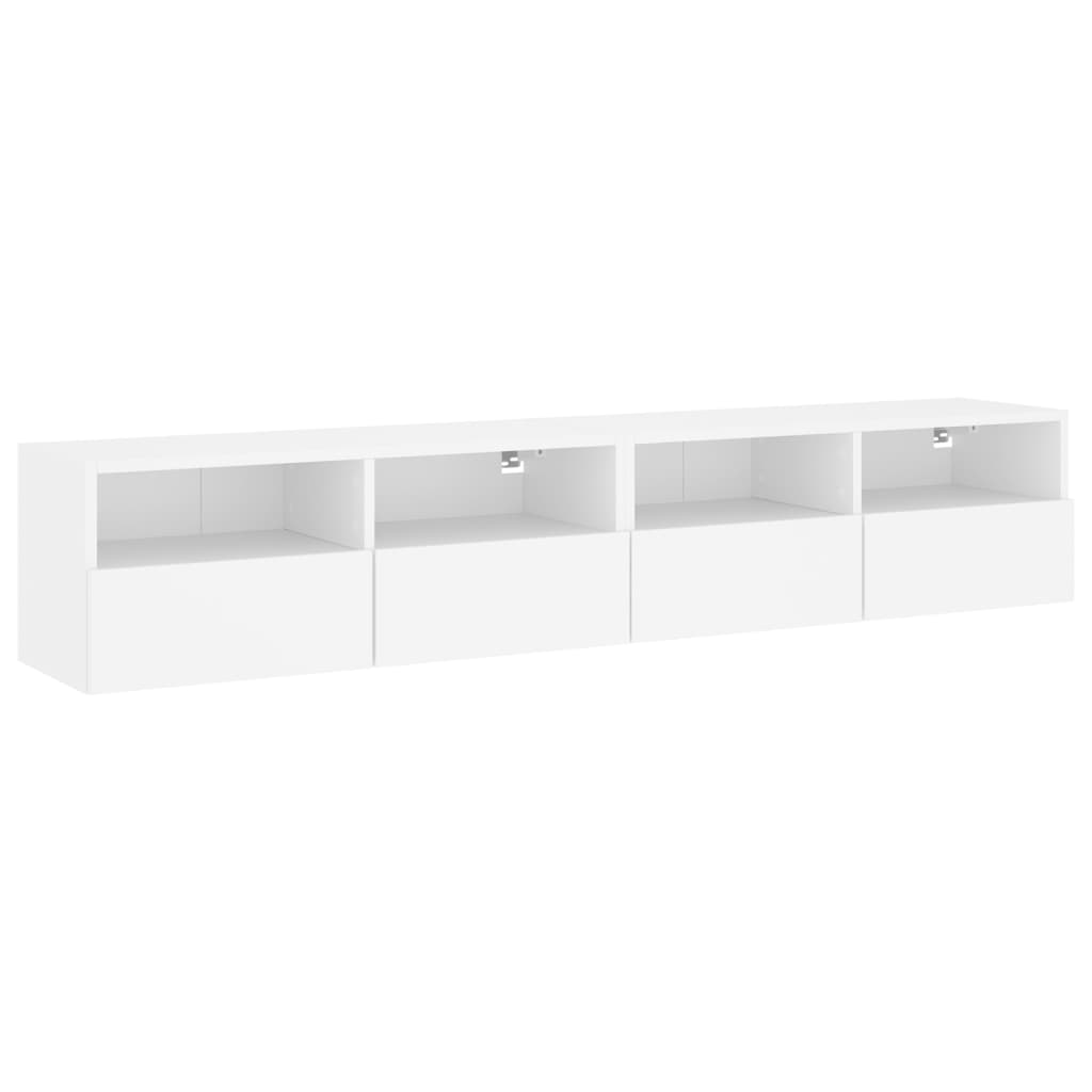 Vidaxl Muebles de Pared TV 2 Uds Madera Ingeniería 80x30x30 Cm - Blanco