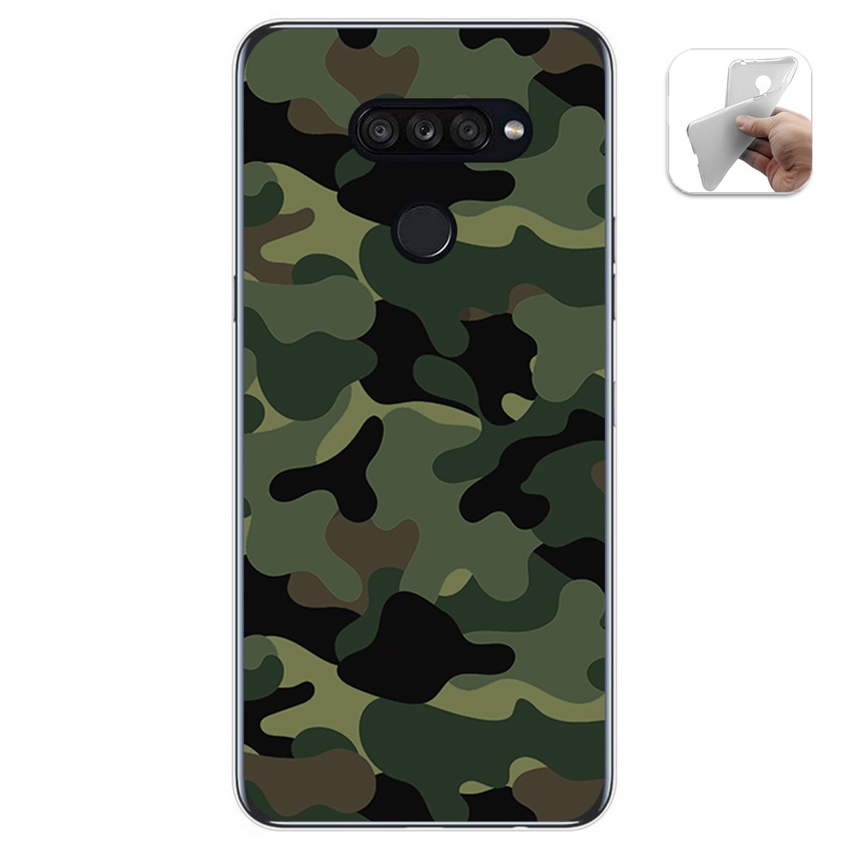 Tumundosmartphone Funda Gel Tpu para Lg K50S diseño Camuflaje Dibujos