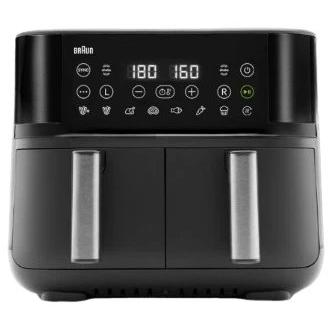Braun - Freidora de aire TD3030YBK con tecnología RealAir, 8 L (2 cestas de 4 L), 2850 W, función Sync y 8 programas automáticos para cocina saludable y profesional