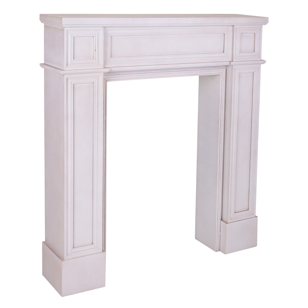 Wonderlust Deco - Marco de chimenea de madera tallada blanca 100x20x110 Blanco 100x20x110
