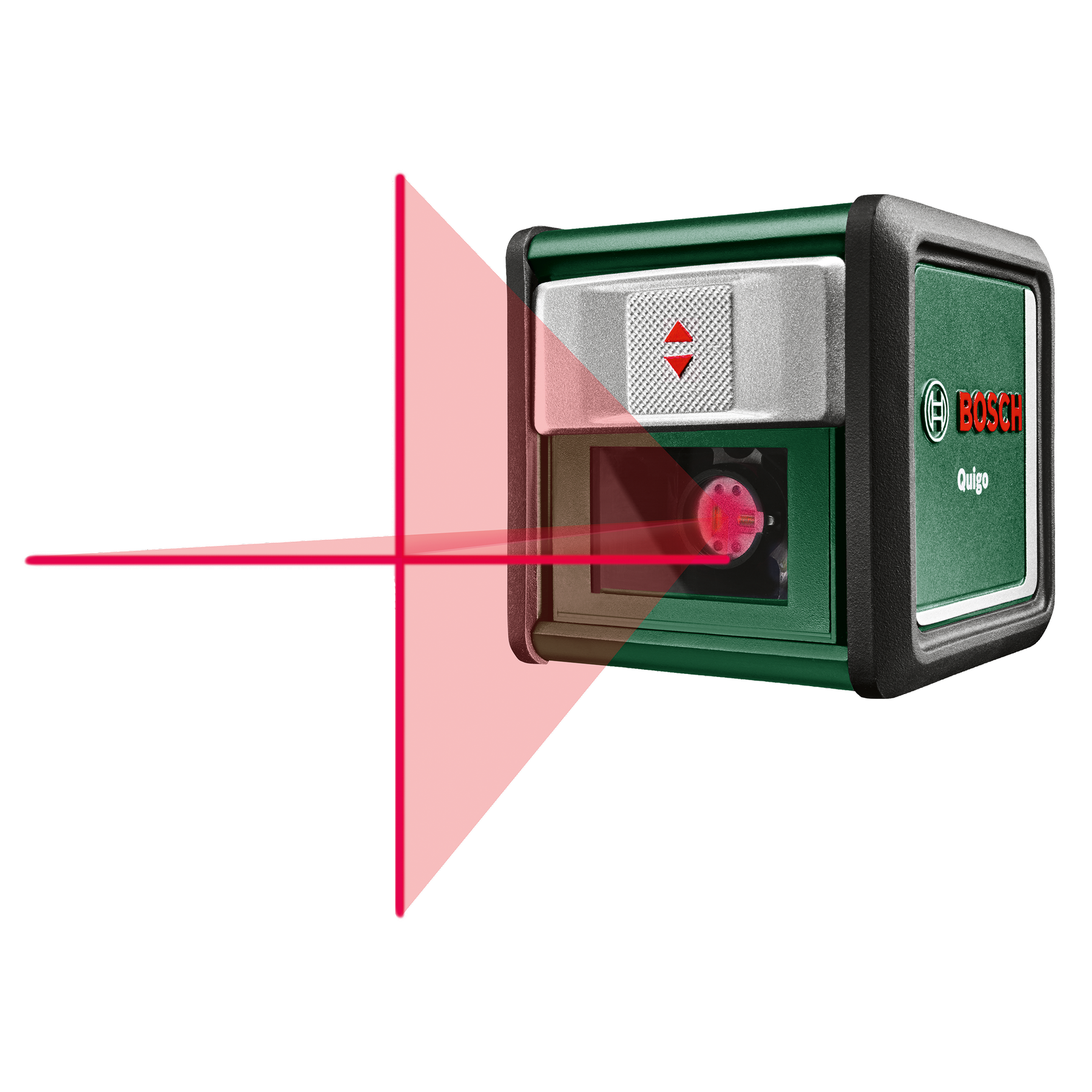 Bosch - Nivel Láser de Líneas Cruzadas - Quigo - Autonivelante, Alcance de 10m, con Pinza Universal MM2, adaptador montaje rápido, 2 pilas 1,5V LR03 (AAA)