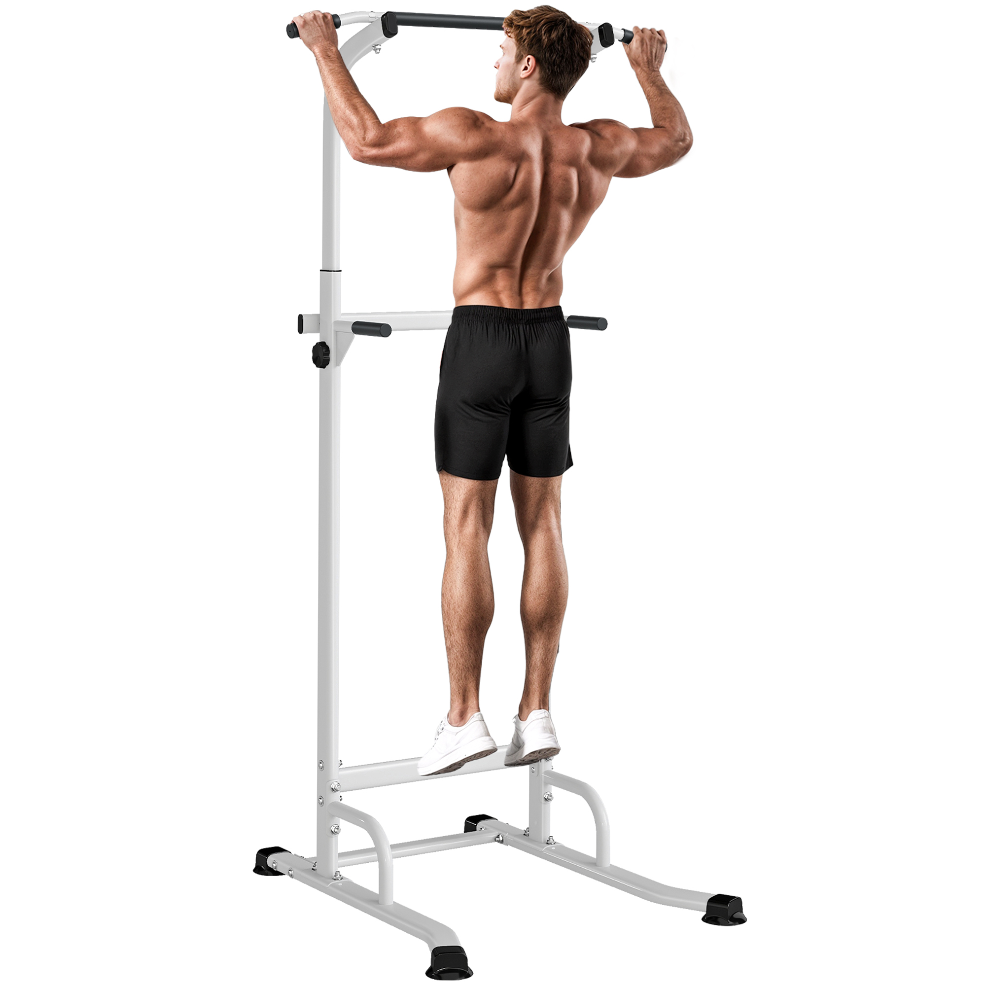 SPORTNOW Barra de Dominadas Altura Regulable 176,5-227 cm, Estación de Fondos Resistente para Gimnasio en Casa, Máquina Dominadas Multifuncional, para Entrenamiento de Fuerza, Carga 120 kg