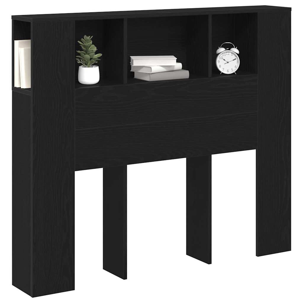 vidaXL Cabecero con armario Roble Negro 120 x 18.5 x 102.5 cm