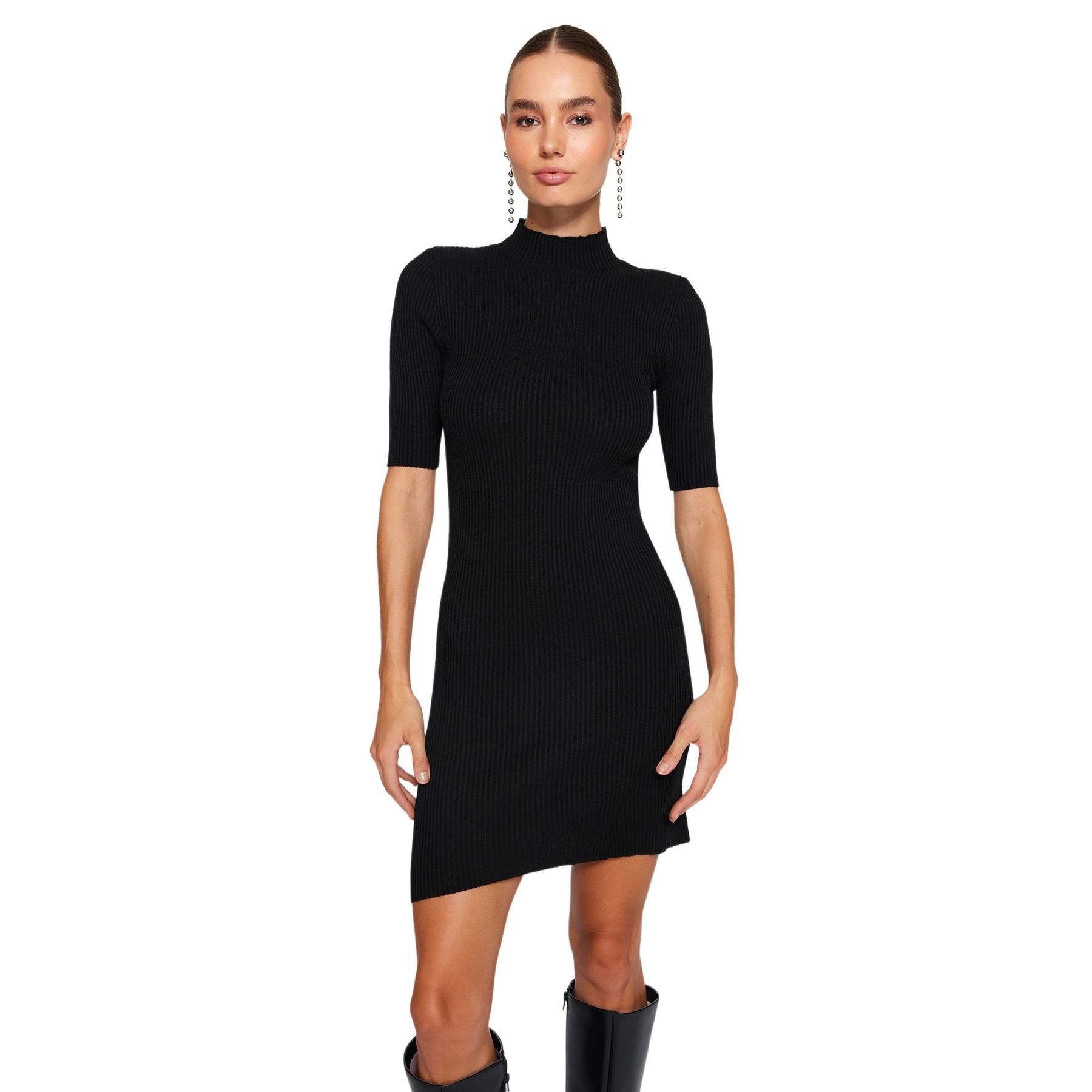 Trendyol - Vestido De Azul - Colección Primavera - Elegante Negro Mujer Grande