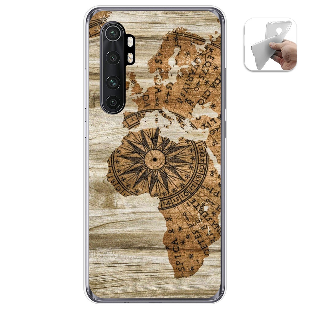 Tumundosmartphone Funda Gel TPU Xiaomi Mi Note 10 Lite Diseño Madera 07 Personalizada