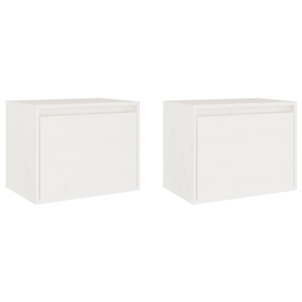 vidaXL Armarios de pared 2 uds madera maciza pino 45x30x35 cm Marrón, Blanco, Gris Mueble Almacenaje Estantería para Oficina, Estudio, Dormitorio Estantería/Librería/ mueble de Almacenamiento