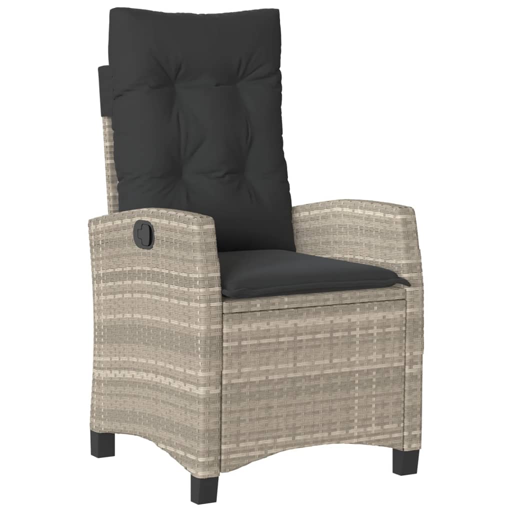 vidaXL Silla de jardín reclinable con cojines ratán sintético