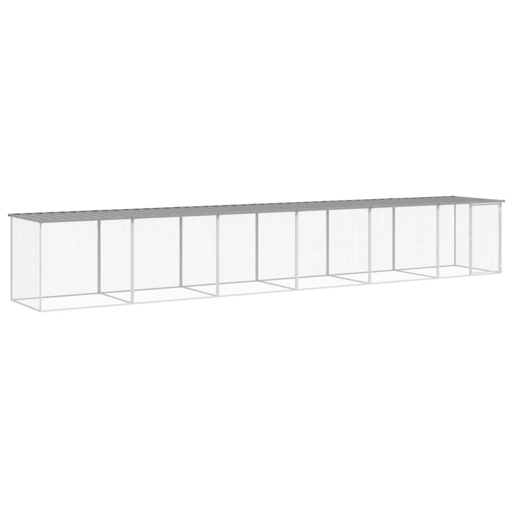 vidaXL Gallinero con techo acero galvanizado  603x98x90 cm