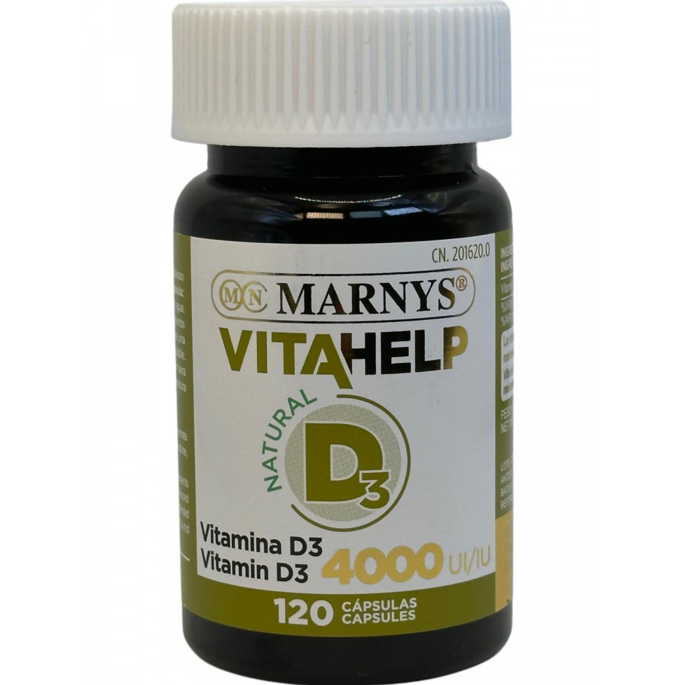 Vitamina D 120 perlas 4000 iU (100pg) Línea VITAHELP de Marnys