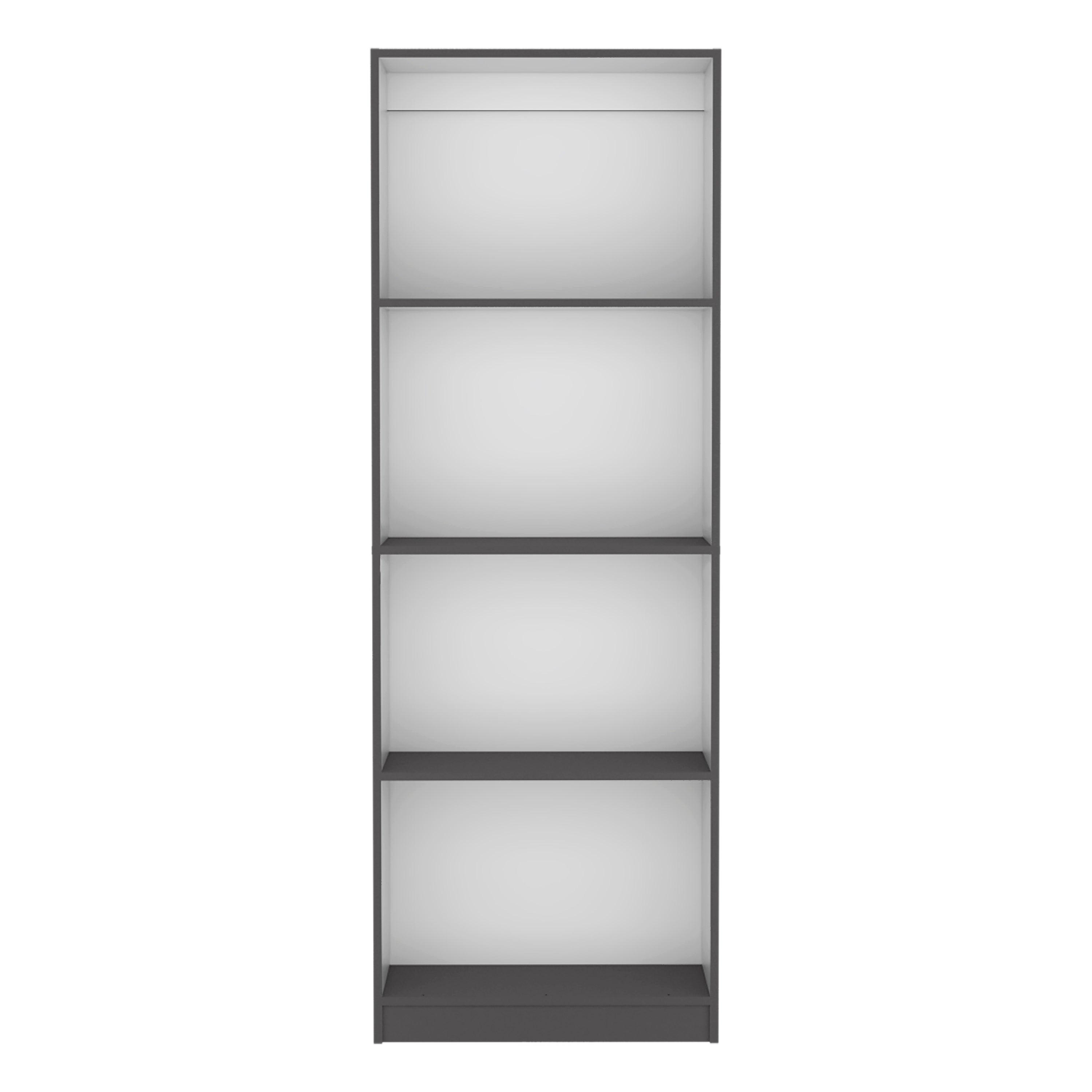 TUHOME Estantería de Oficina Home con 4 estantes abiertos, Gris mate / Blanco
