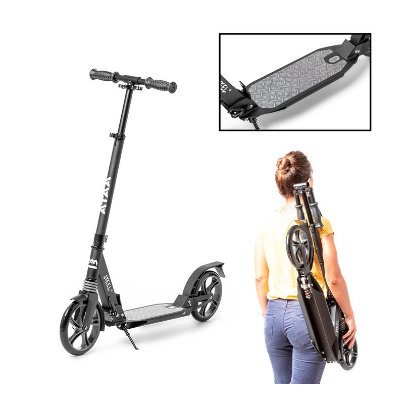 Ataa Cars Patinete Urbano Steel con Ruedas XXL y Altura Ajustable | Marca ATAA