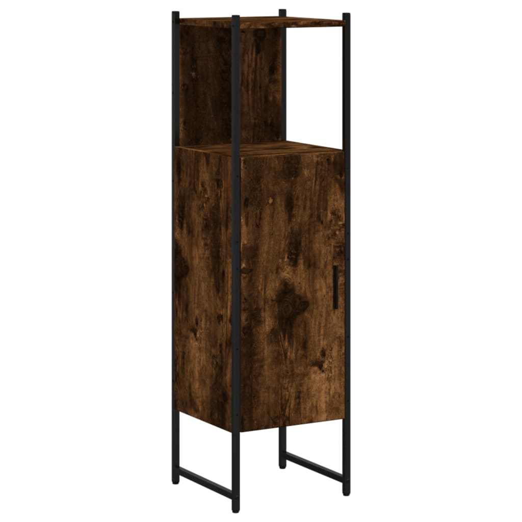 vidaXL Armario de baño madera ingeniería roble ahumado 33x33x120,5 cm