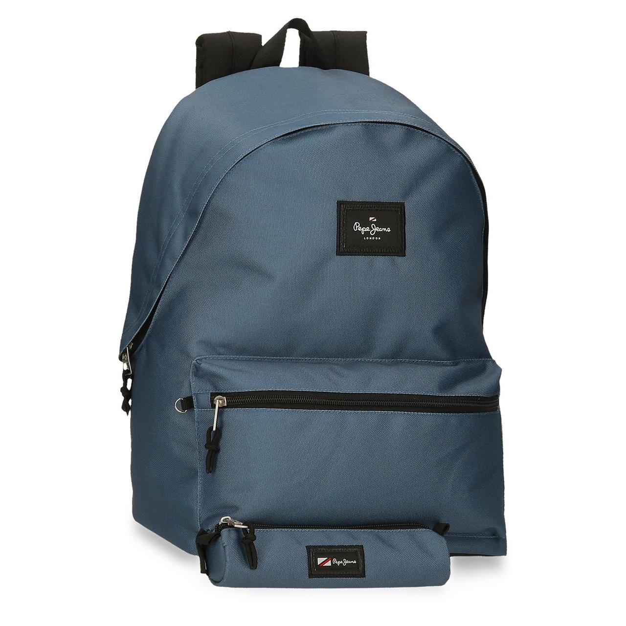 Mochila Pepe Jeans Aris, Poliéster, 31x44x17.5 cm con Compartimento para Portátil de 15.6 Pulgadas y Estuche a Juego