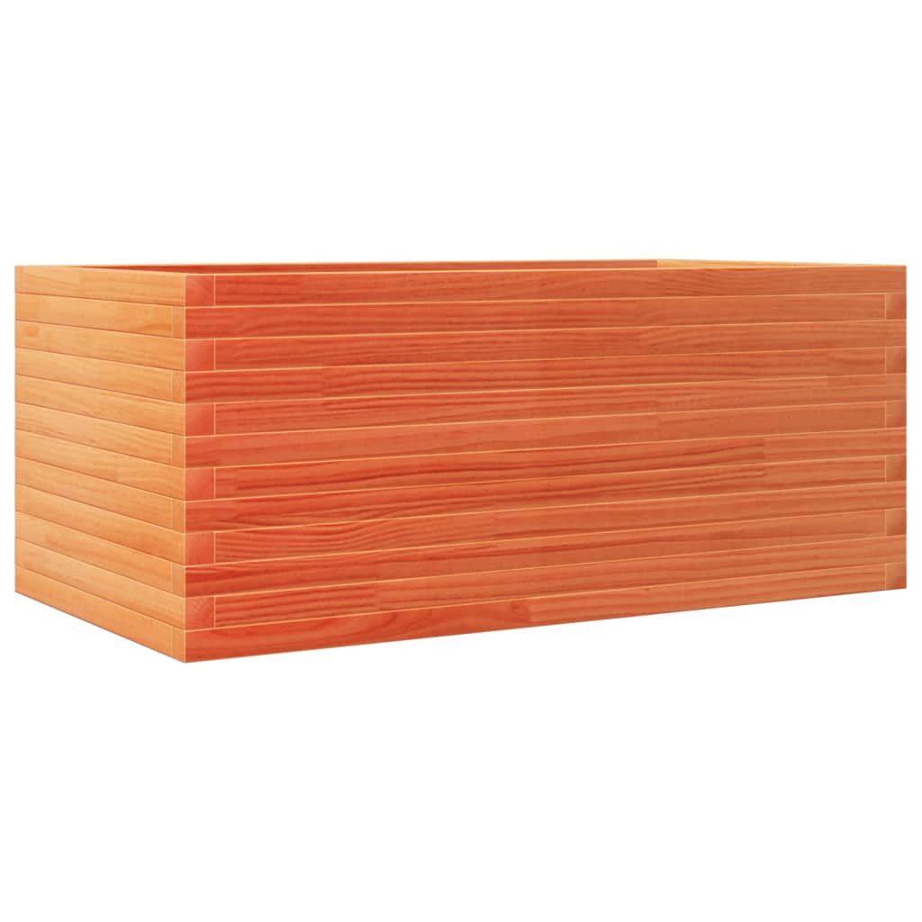 vidaXL Jardinera de madera maciza de pino 110x60x45,5 cm Color Pino natural,  Blanco,  Marrón cera y mas