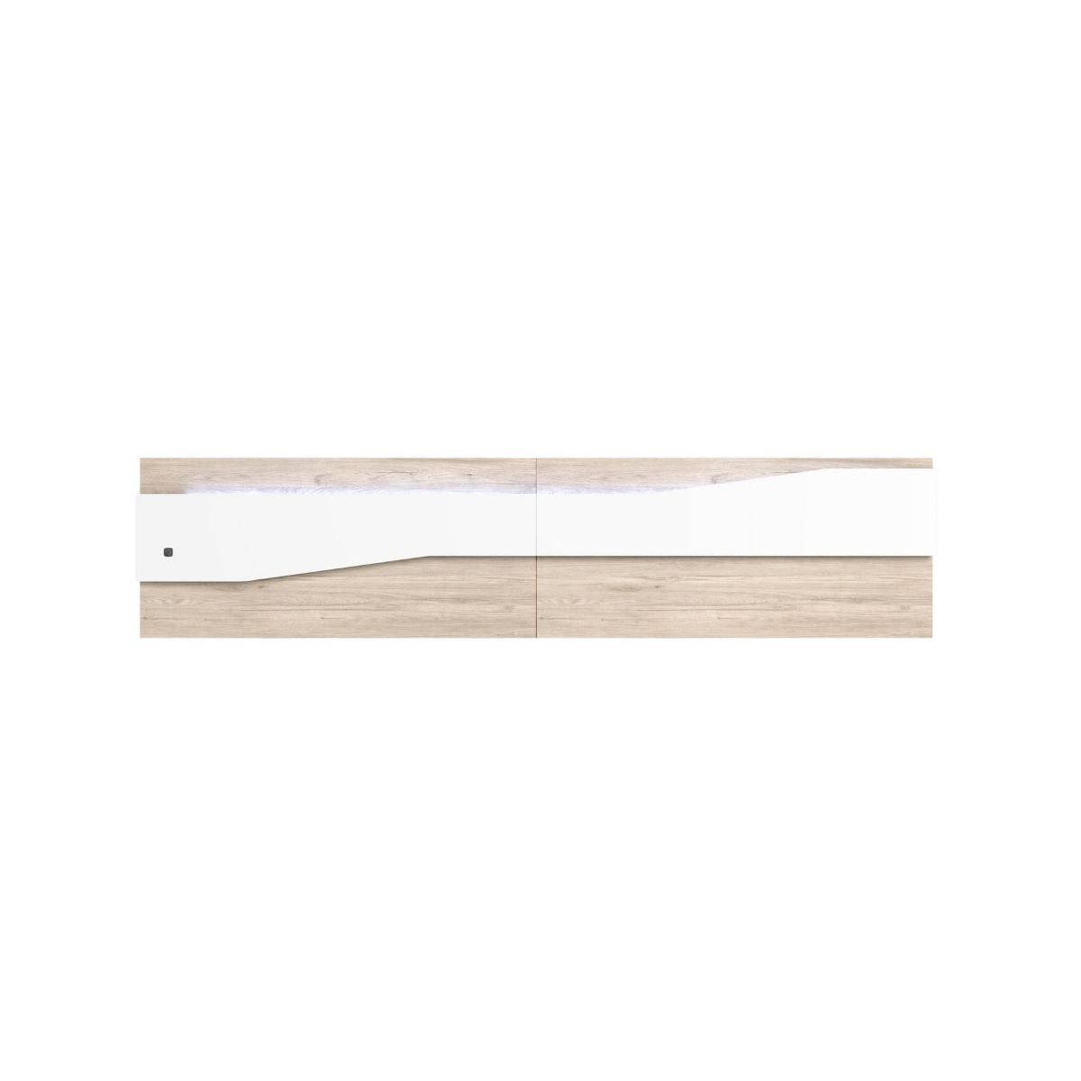Cabecero Nantes diseño mural + luz LED  blanco mate/sahara 50x220x4,8 cm