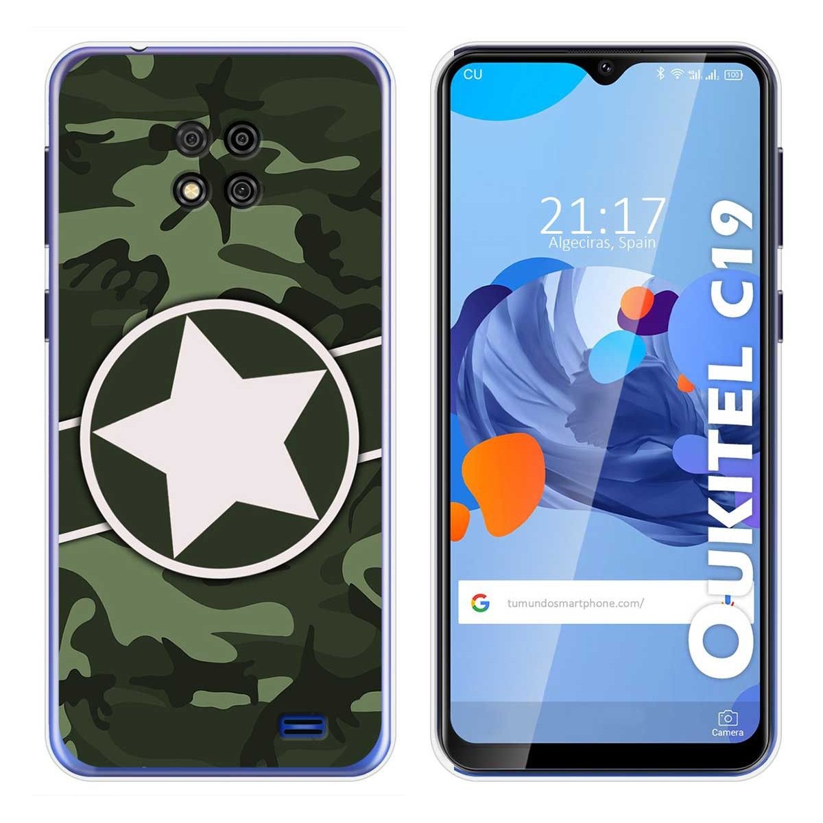 Tumundosmartphone Funda Gel Tpu para Oukitel C19 diseño Camuflaje 01 Dibujos