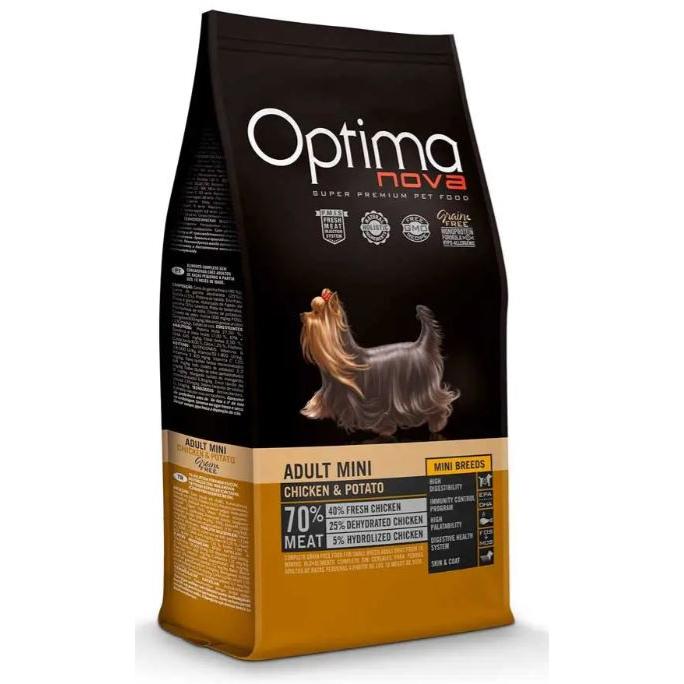 Optima Nova – Pienso para perros adultos mini Optima Nova Grain Free pollo y patata 2 kg.