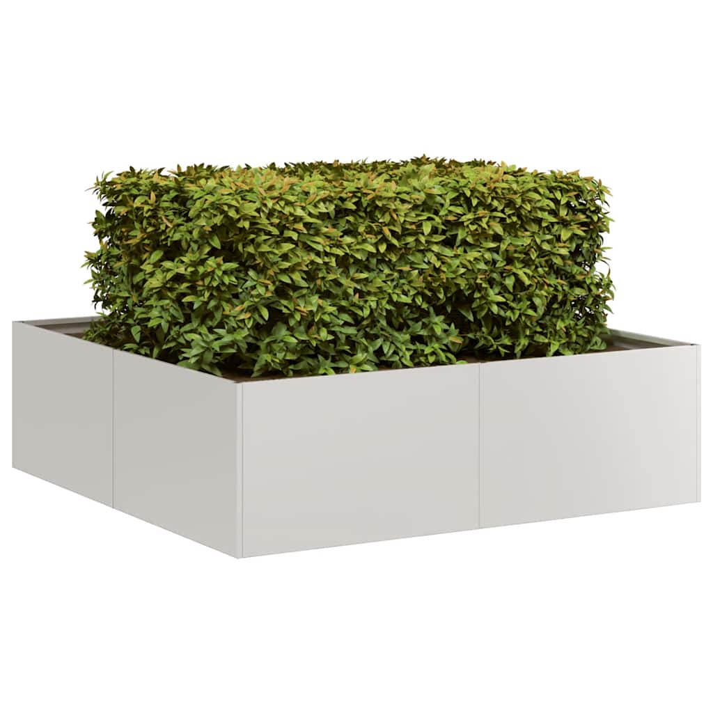 vidaXL Jardinera 100x100x30 cm en color Acero inoxidable/Acero galvanizado/Acero oxidado
