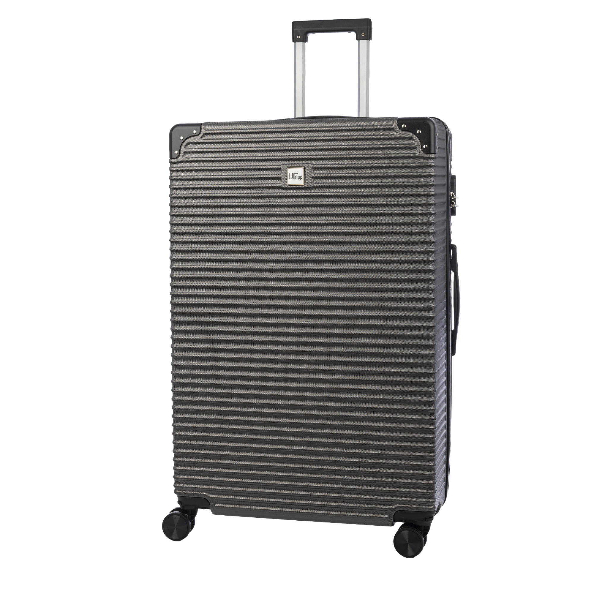 Maleta de cabina Trolley en material ligero de ABS de alta resistencia con esquinas reforzadas. Cerradura numérica y 4 ruedas dobles extraíbles y giratorias 360°.