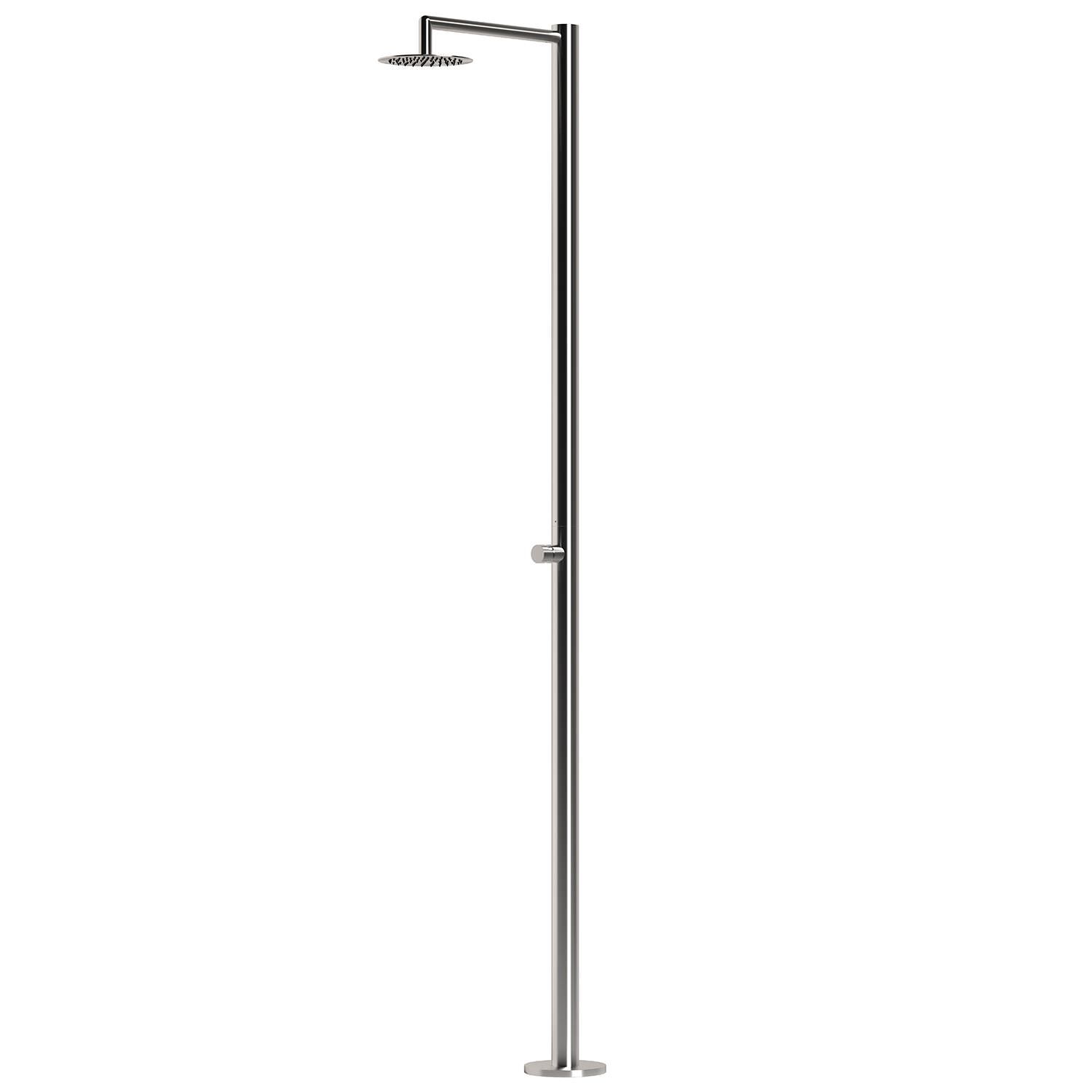 Sined Polifemo Ducha De Acero Para Exterior e Interior 1 Rociador Temporizado Agua Fría Inox Ahorro De Agua Instalación Simplificada