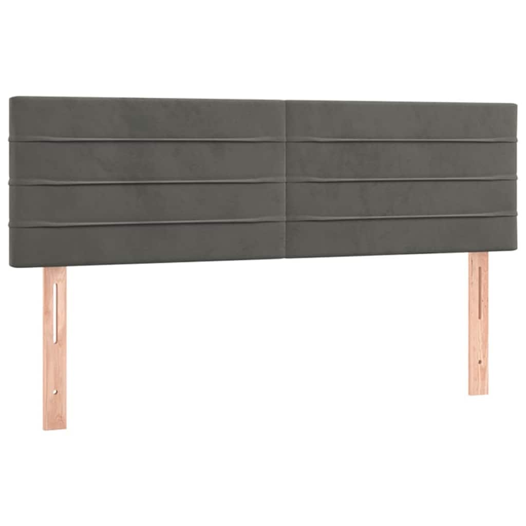 vidaXL Cabeceros gris oscuro 144x5x78/88 cm terciopelo